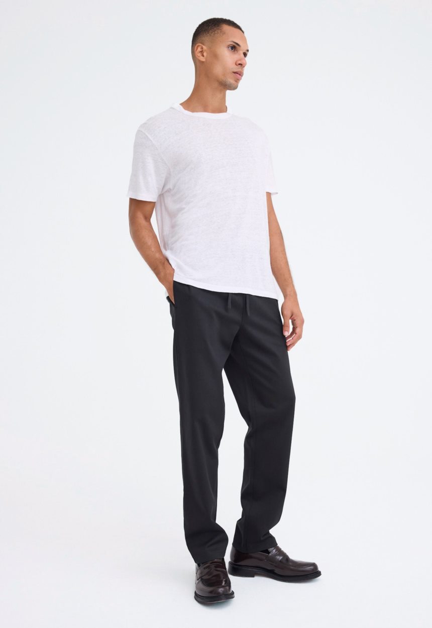 Jac + Jack Line Linen Tee - White